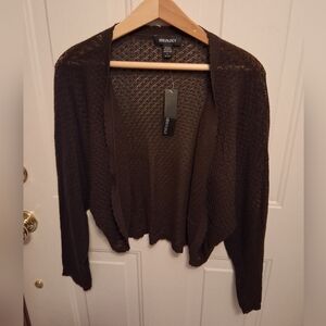 Women's Ideology Dark Brown Cardigan, L, NWT